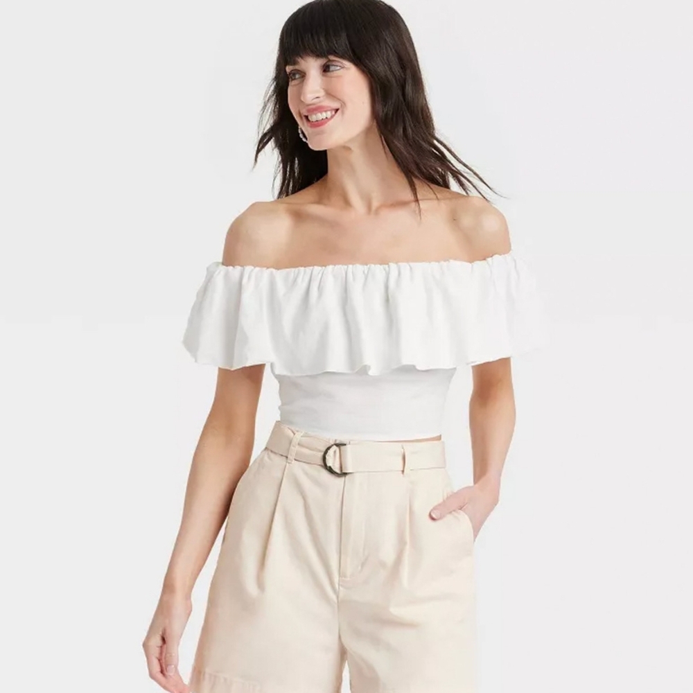 A New Day Off The Shoulder Ruffled Top